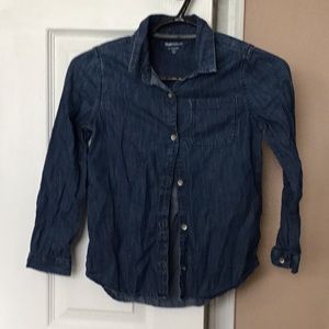 Girls jean long sleeve button up